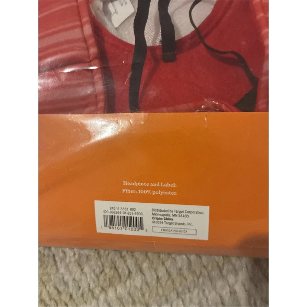 Adult Ketchup Costume-Hyde And Eek One Size Fits Most-‎ Red Headpiece & Label